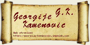 Georgije Kamenović vizit kartica